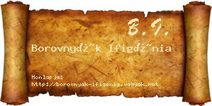 Borovnyák Ifigénia névjegykártya